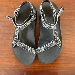 Teva Women's Sandals Size‎ 10 Black White Tribal Ankle Strap